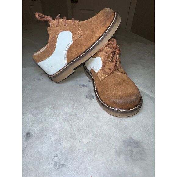 Fin & Vince Suede Retro Saddle Oxford Shoe, Cognac/ Pastel, Size 7 US‎ & Euro 23 - Picture 2 of 14